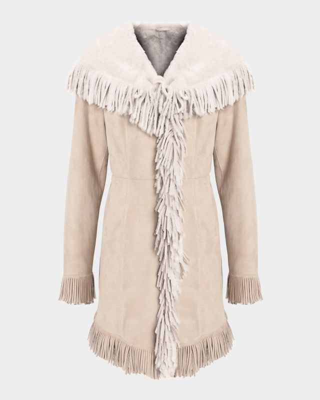Merino Shearling Lamb Parka With Fringes